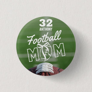 Bóton Redondo 2.54cm Alfinete Personalizado de Mãe de Futebol, Camisa e