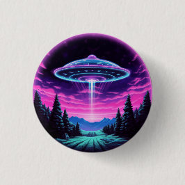 Bóton Redondo 2.54cm Alienígena Espacial Retrofuturista