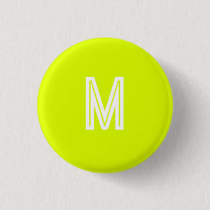 Bóton Redondo 2.54cm amarelo neon - adicionar monograma