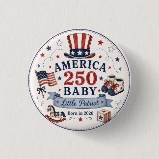 Bóton Redondo 2.54cm América 250 Bebê / Pequeno Patriota