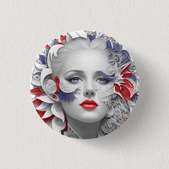 Bóton Redondo 2.54cm american fan 33 (Frente)