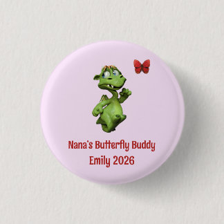Bóton Redondo 2.54cm Amiga Borboleta da Nana Nome Personalizado da Meni