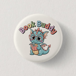 Bóton Redondo 2.54cm Amigo de Leitura Livro Pastel Ímã de Dragão