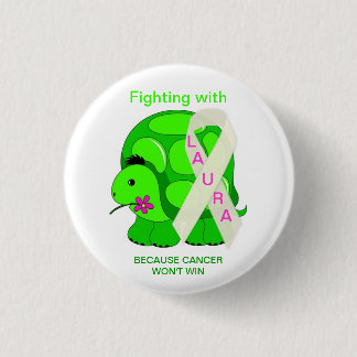 Bóton Redondo 2.54cm Amigos de Laura, lutando com Pin de Laura