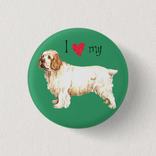 Bóton Redondo 2.54cm Amo o meu Clumber Spaniel