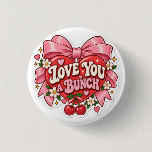 Bóton Redondo 2.54cm Amo Você Muito Sticker Retro Coquette com Coração