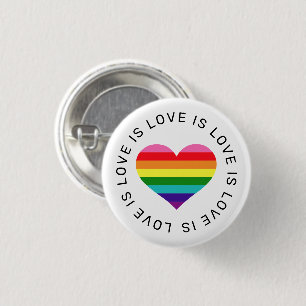 Bóton Redondo 2.54cm Amor é Orgulho gay do Coração Arco-Íris