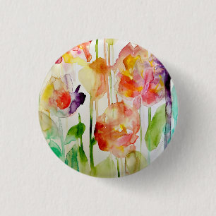 Bóton Redondo 2.54cm amor floral