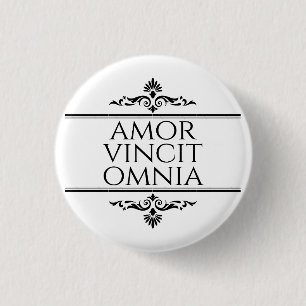 Bóton Redondo 2.54cm Amor Vincit Omnia - Adoro Conquistas Todos
