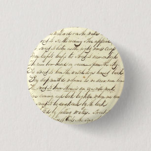 Bóton Redondo 2.54cm Amostra Cursive do roteiro da caligrafia das