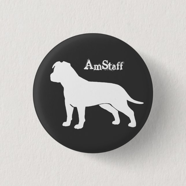 Bóton Redondo 2.54cm AmStaff com orelhas caídas (Frente)