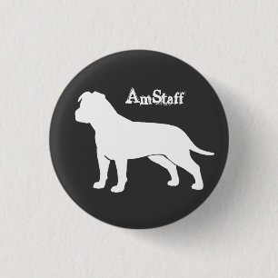 Bóton Redondo 2.54cm AmStaff com orelhas caídas