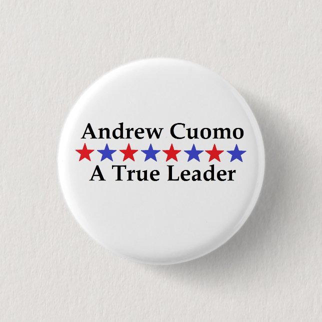 Bóton Redondo 2.54cm Andrew Cuomo A True Leader (Frente)
