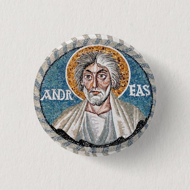 Bóton Redondo 2.54cm Andrew, o mosaico de Apostle (Frente)