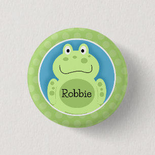 Bóton Redondo 2.54cm Anfíbio Verde Sapo Sapo Sapo