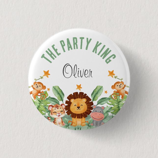 Bóton Redondo 2.54cm Animais Selvagens Selvagens Animais Tropicais Aniv (Frente)