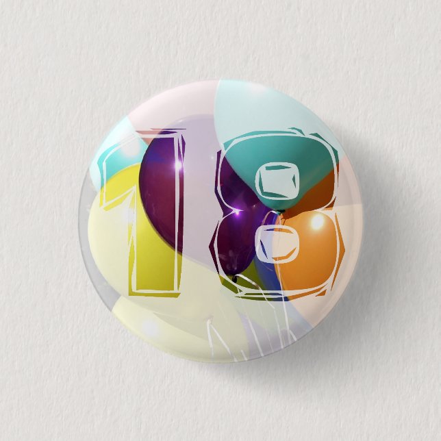 Bóton Redondo 2.54cm Aniversário 18 (Frente)