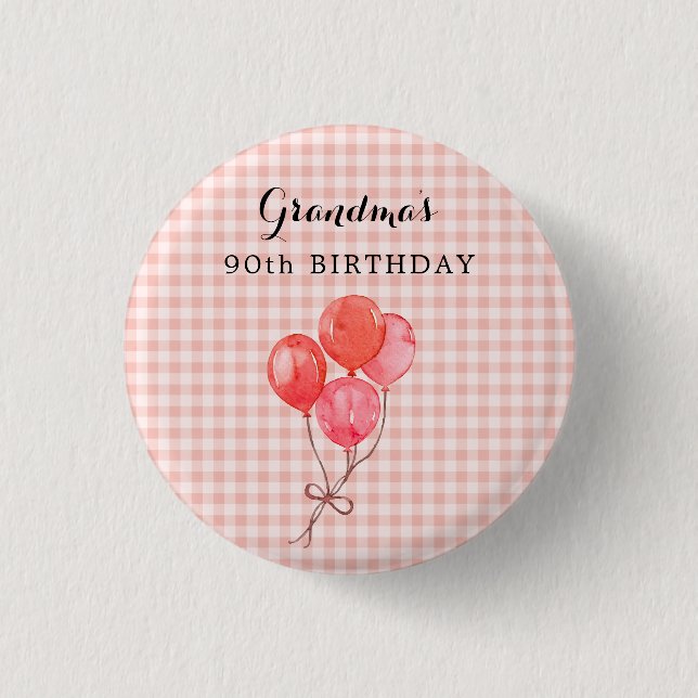 Bóton Redondo 2.54cm Aniversário 90 da vovó (Frente)