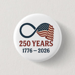 Bóton Redondo 2.54cm Aniversário de 250 Anos 1776-2026 Patriótico dos E