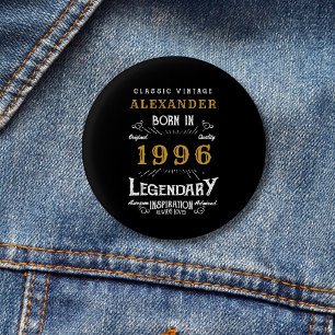 Bóton Redondo 2.54cm Aniversário de 30 anos personalizado Nascido em 19