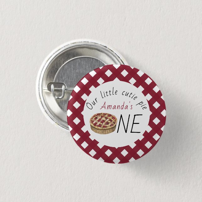 Bóton Redondo 2.54cm Aniversário de criança de Pizza de Aquarela (Frente & Verso)