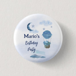 Bóton Redondo 2.54cm Aniversário de elefantes da Lua Azul