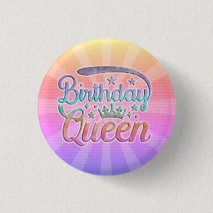 Bóton Redondo 2.54cm Aniversário Queen Button