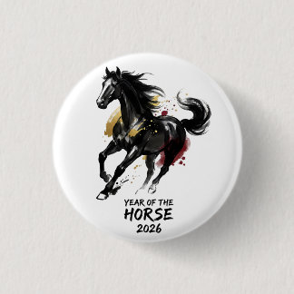 Bóton Redondo 2.54cm Ano Novo Chinês 2026 Cavalo Arte