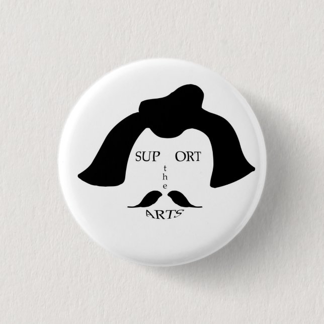 Bóton Redondo 2.54cm Apoio surreal o botão das artes (Frente)