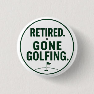 Bóton Redondo 2.54cm Aposentadoria de golfe tema para golfista
