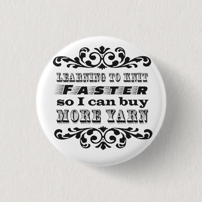 Bóton Redondo 2.54cm Aprendizagem fazer malha mais rapidamente (Frente)