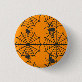 Bóton Redondo 2.54cm Aranha Assustadora Teia de Halloween