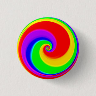 Bóton Redondo 2.54cm Arco-Íris Espiral