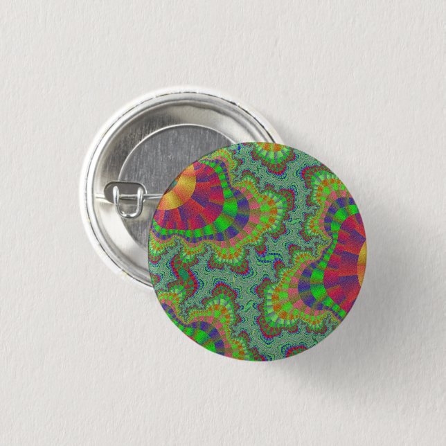 Bóton Redondo 2.54cm Arco-Íris Verde (Frente & Verso)