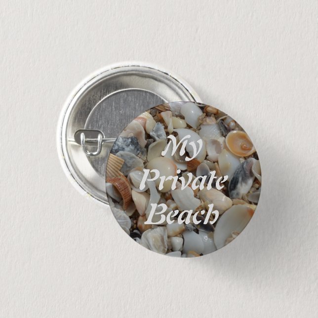 Bóton Redondo 2.54cm Areia de praia de Tiny Shells (Frente & Verso)