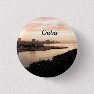 Bóton Redondo 2.54cm Arquitectura da cidade cubana