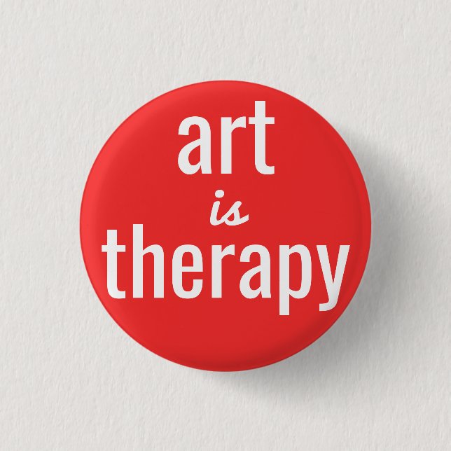 Bóton Redondo 2.54cm Art is Therapy Red Pin Button (Frente)