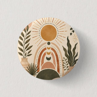 Bóton Redondo 2.54cm Arte Botânica e Sol Boho