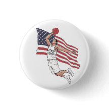 Arte de Basquete EUA Enterrada Bandeira Americana