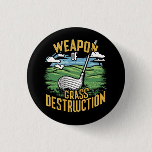 Bóton Redondo 2.54cm Arte de Golfe Arma de Destruição de Grama