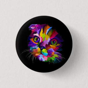 Bóton Redondo 2.54cm Arte de Pop de Kitten com várias cores