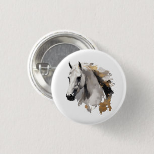 Bóton Redondo 2.54cm Arte do Cavalo Branco Galopante Graça