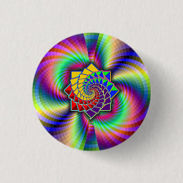 Bóton Redondo 2.54cm Arte Espiral Arco-Íris