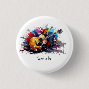 Bóton Redondo 2.54cm Arte personalizada abstrata para amantes de música