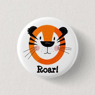 Bóton Redondo 2.54cm Arte Roar Cuja Face É Tigre