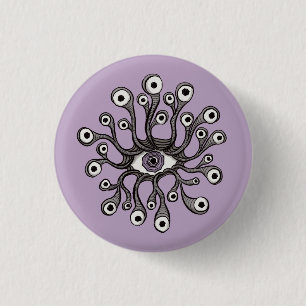 Bóton Redondo 2.54cm Arte Surrealista Weirdcore de Olho Tentacular - Ro