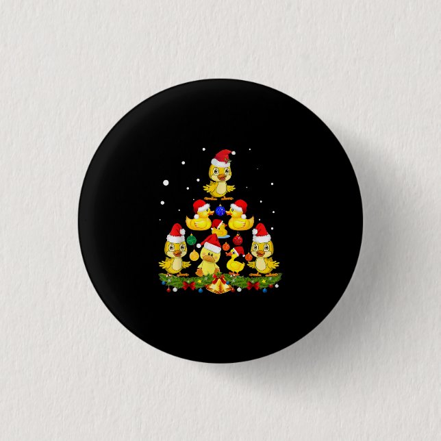 Bóton Redondo 2.54cm Árvore de Natal Duck (Frente)