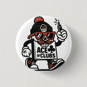 Bóton Redondo 2.54cm Ás de Clubs Street Mascot - Poker Grind Crew
