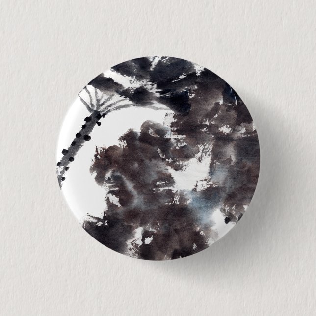 Bóton Redondo 2.54cm Asiatische Kunst mit Lotusblätter Motiv (Frente)