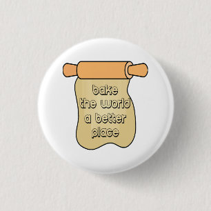 Bóton Redondo 2.54cm Assar mundo um lugar melhor